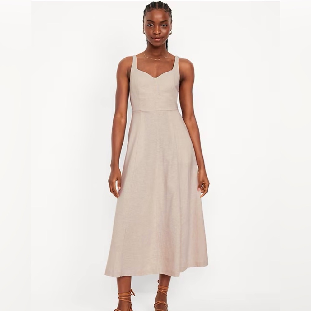 Old Navy Beige Midi Sundress
